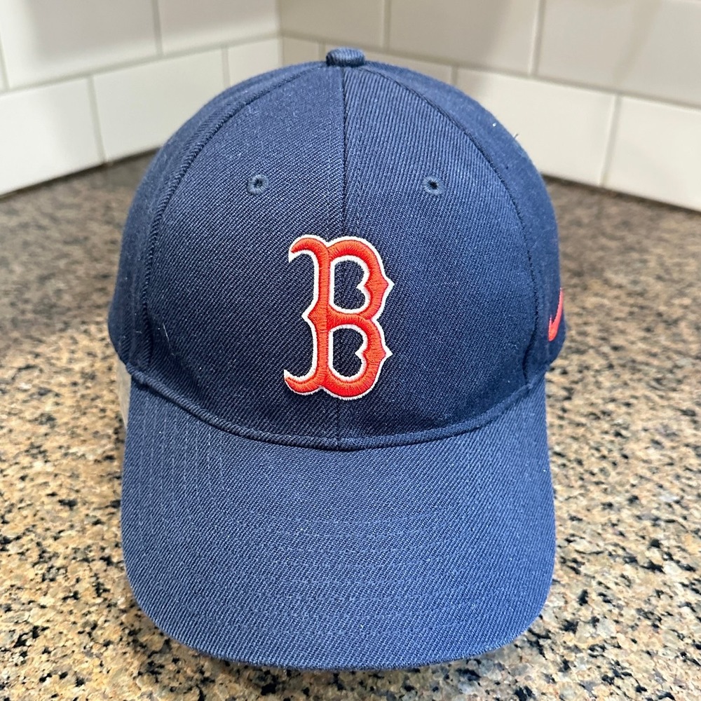 Boston Red Sox Hat Nike Baseball Cap Strap Back Blue Wool MLB